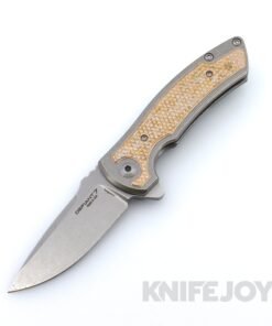 Les George Defiant 7 Hyrax with Stonewash Magnacut Blade and Titanium Handle with Mokume Inlay