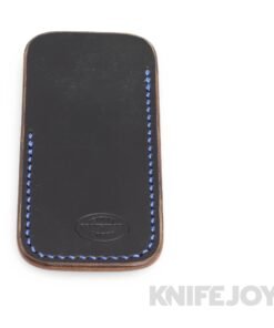 Robertson Leather Works Leather Slip Size Medium Dark Brown Leather with Blue Stitching