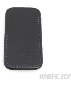 Robertson Leather Works Leather Slip Size Medium Black Leather with Blue Stitching