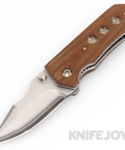 K.C. Gray Knives Custom Squeegee San Mai Blade with Brown Micarta Scales