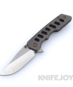 Attn2Detail Mercantile Knives Custom Mark 3 Medium Satin Magnacut Clip Point Blade with New for BLADE Show Titanium Speedhole Handles
