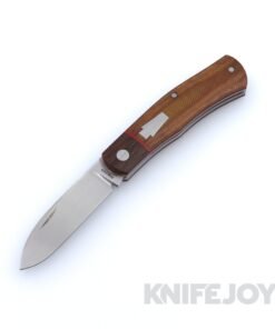 Enrique Pena Custom Slipjoint Plain Satin Blade with Light Brown Micarta Scales and Dark Brown Bolsters