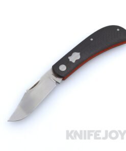 Enrique Pena Custom Lanny's Clip Plain Satin Blade with Carbon Fiber Scales and Red Liner