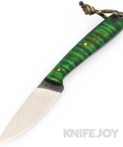 T.M. Hunt Custom Knives Bird & Trout Fixed Blade with Green Curly Maple Handles