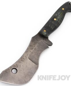 T.M. Hunt Custom Knives M14 Fixed Blade with Teal Curly Maple Handles