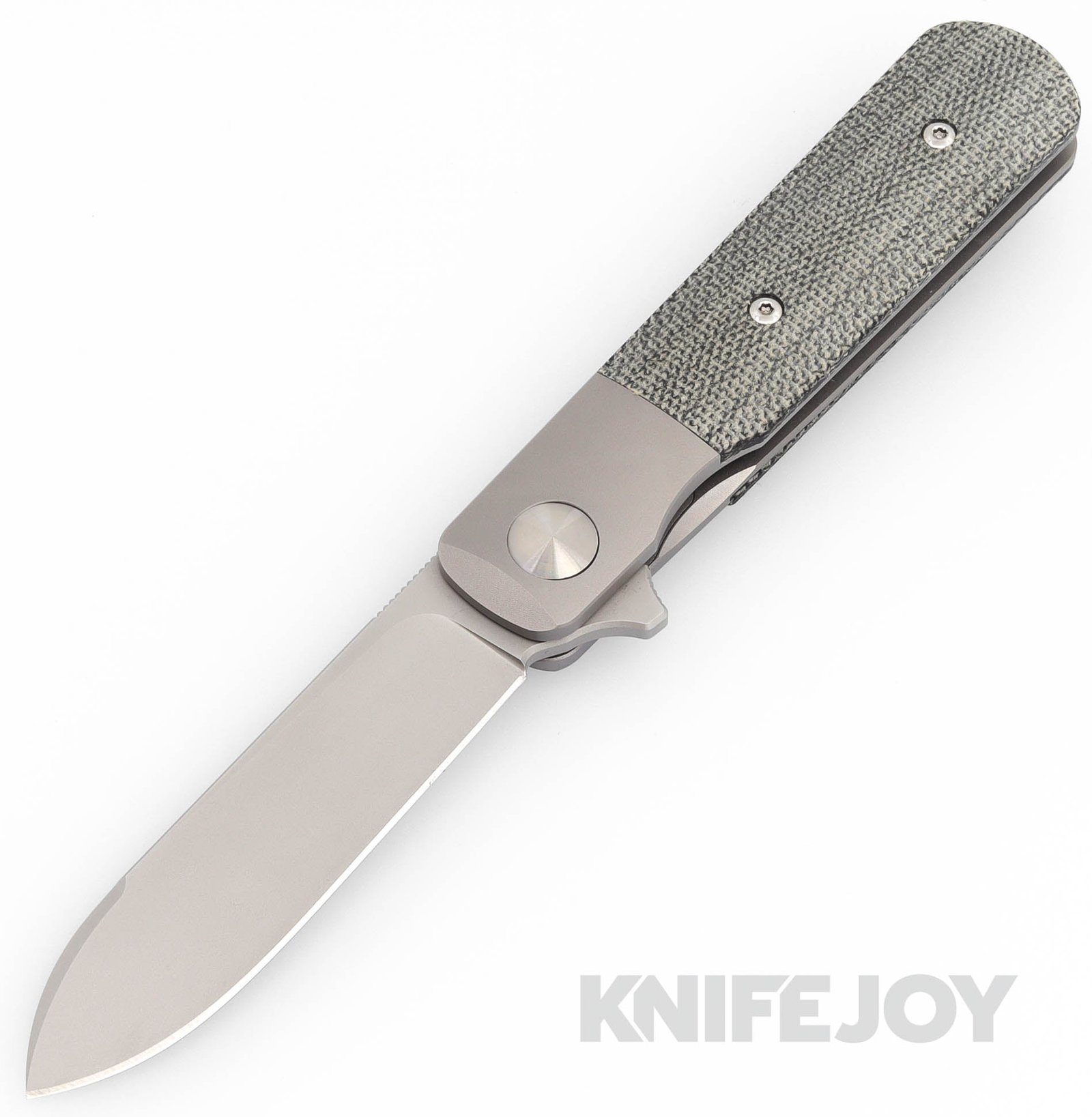 Terrain 365 T365-10713 Otter ATB Flipper Linerlock Terravantium Cobalt Blade with Black Canvas Micarta Handles