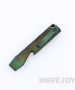 Maverick Customs 4" Distressed Green Titanium Pocket Pry Bar / Bottle Opener