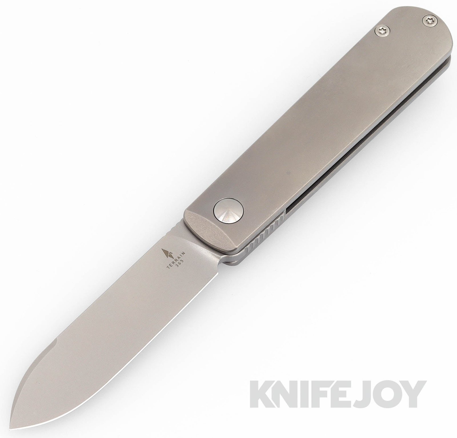 Terrain 365 T365-10708 Otter Slip Flip-Ti Detent SlipJoint Stonewash Blade with Titanium Handles