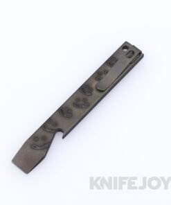 Maverick Customs 5" Smiley Arc Distressed Titanium Pocket Pry Bar / Bottle Opener