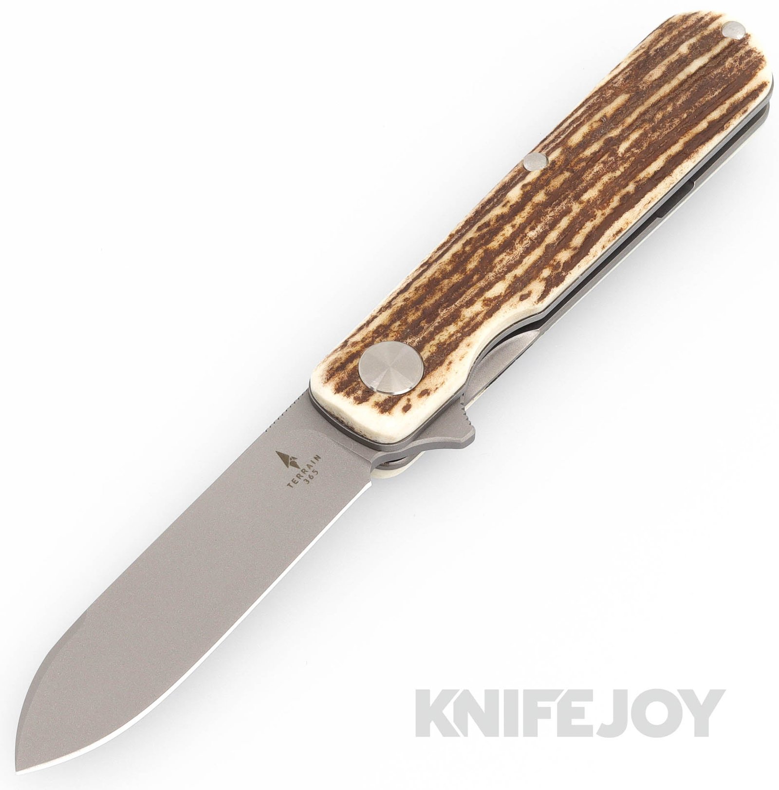 Terrain 365 T365-10711 Otter AT Flipper Linerlock Stonewash Blade with Stag Handles