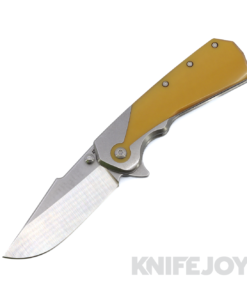 Attn2Detail Mercantile Knives Custom Delta Two-Tone 20CV Drop Point Rising Grind Blade with Catalin and Titanium Handles