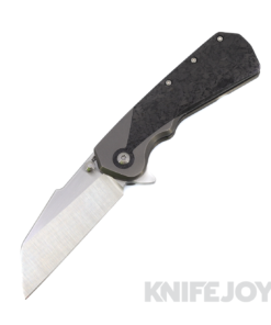 Attn2Detail Mercantile Knives Custom Delta Satin 20CV Sheepsfoot Rising Grind Blade with Carbon Fiber Keyhole Scales and Titanium Handles