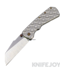 Attn2Detail Mercantile Knives Custom Delta Two-Tone Magnacut Harpoon Sheepsfoot Blade with Treadplate Titanium Handles