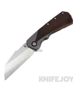 Attn2Detail Mercantile Knives Custom Delta Satin 20CV Sheepsfoot Rising Grind Blade with Vintage Chocolate Micarta Scales and Titanium Handles