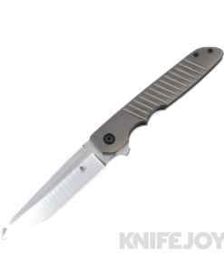 Jason Clark Custom Knives Model #65 Linerlock Flipper CTS XHP Blade with Titanium Milled Impala Texture Handles