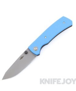 Jarosz Custom Knives Kali Titanium Liner Lock Matte AEB-L Blade with Blue Glass FatCarbon Handle Scales