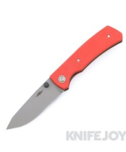Jarosz Custom Knives Kali Titanium Liner Lock Matte AEB-L Blade with Red Glass FatCarbon Handle Scales