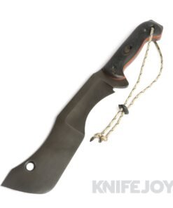 T.M. Hunt Custom Knives M18 Fixed Blade with Black Micarta and Natural Brown Liner Handles