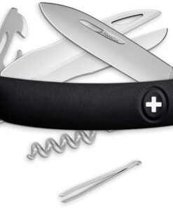 Swiza Knives SZA1161010 D07 Swiss Pocket Knife Multi Tool with Black Handles