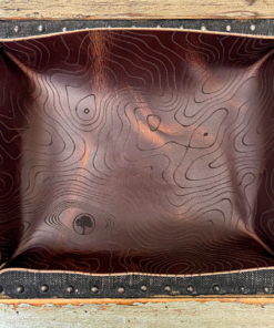 Redeemed Creations Company XL- Leather Valet Tray Topo Map Brown Leather