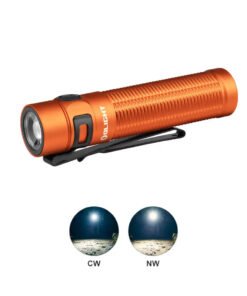 Olight O-BATON3PROMAXOGCW Baton 3 Pro Max Orange Aluminum Alloy Rechargeable Flashlight High Performance LED Light with Proximity Sensor(Cool White 2500 Max Lumens)