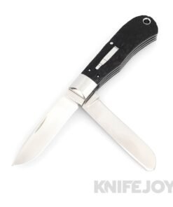 Bill Ruple Custom Knives Remington SlipJoint 2 Satin Blades with Black Micarta Scales
